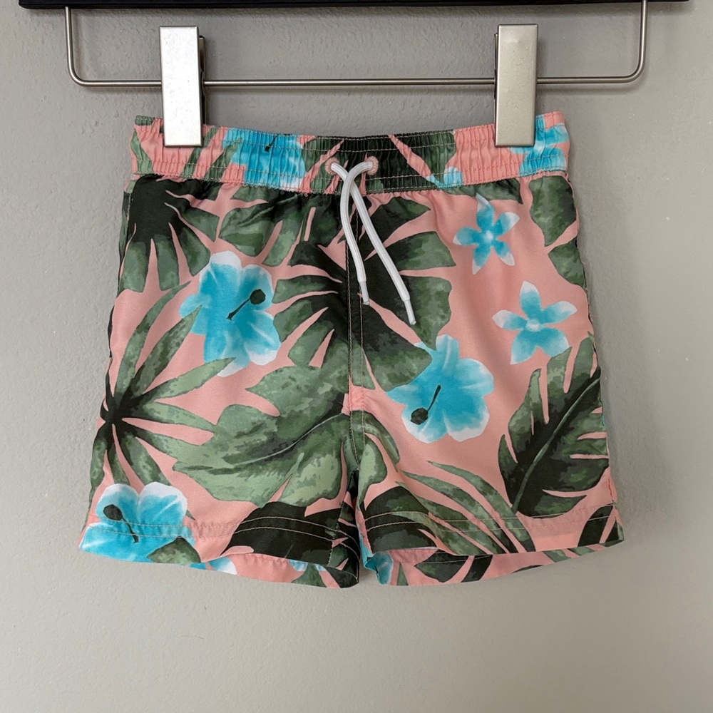 Janie and Jack Boy Recycled Palm Swim Trunk